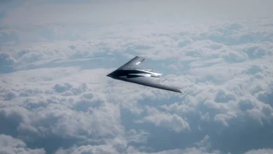 b 2 bomber in flight